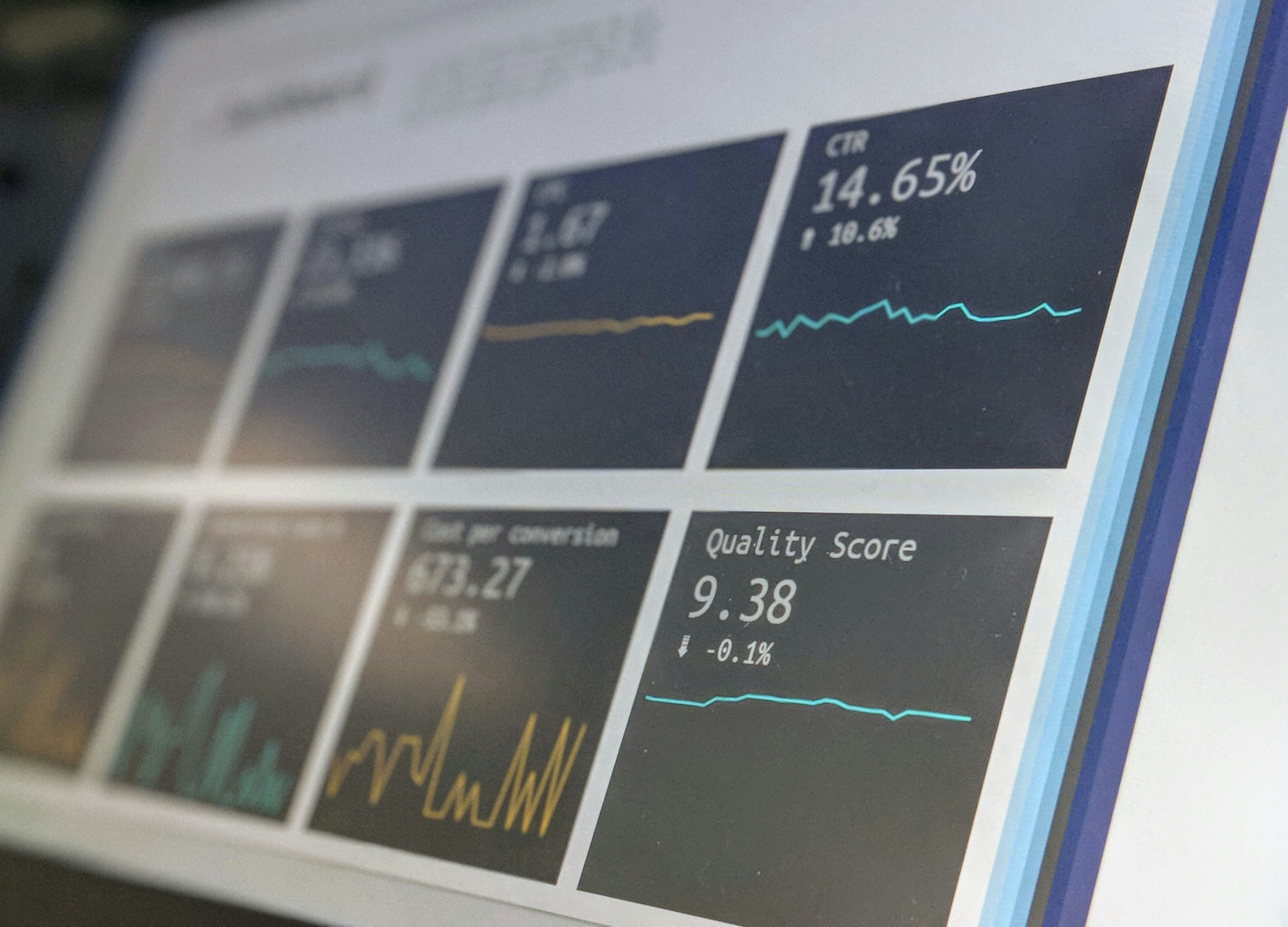 Professional monitoring screens displaying real-time user behavior analytics and tracking data