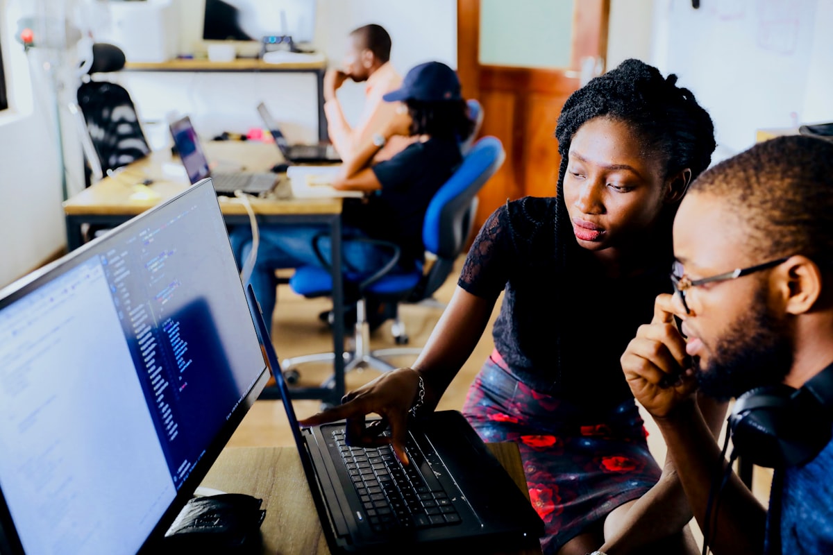 Collaborative workspace representing open-source development and community-driven software projects